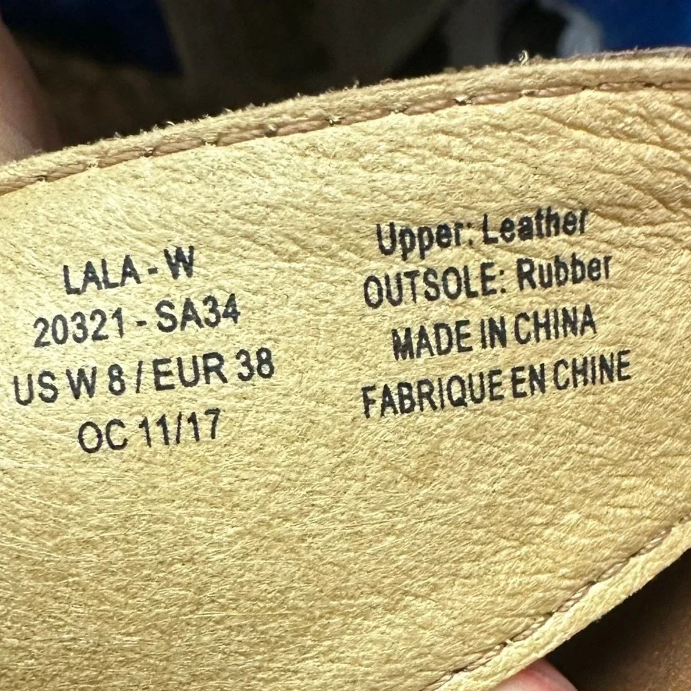 OluKai LALA Brown Leather Thong Flip Flops Slide Sandals Women's Size US 8